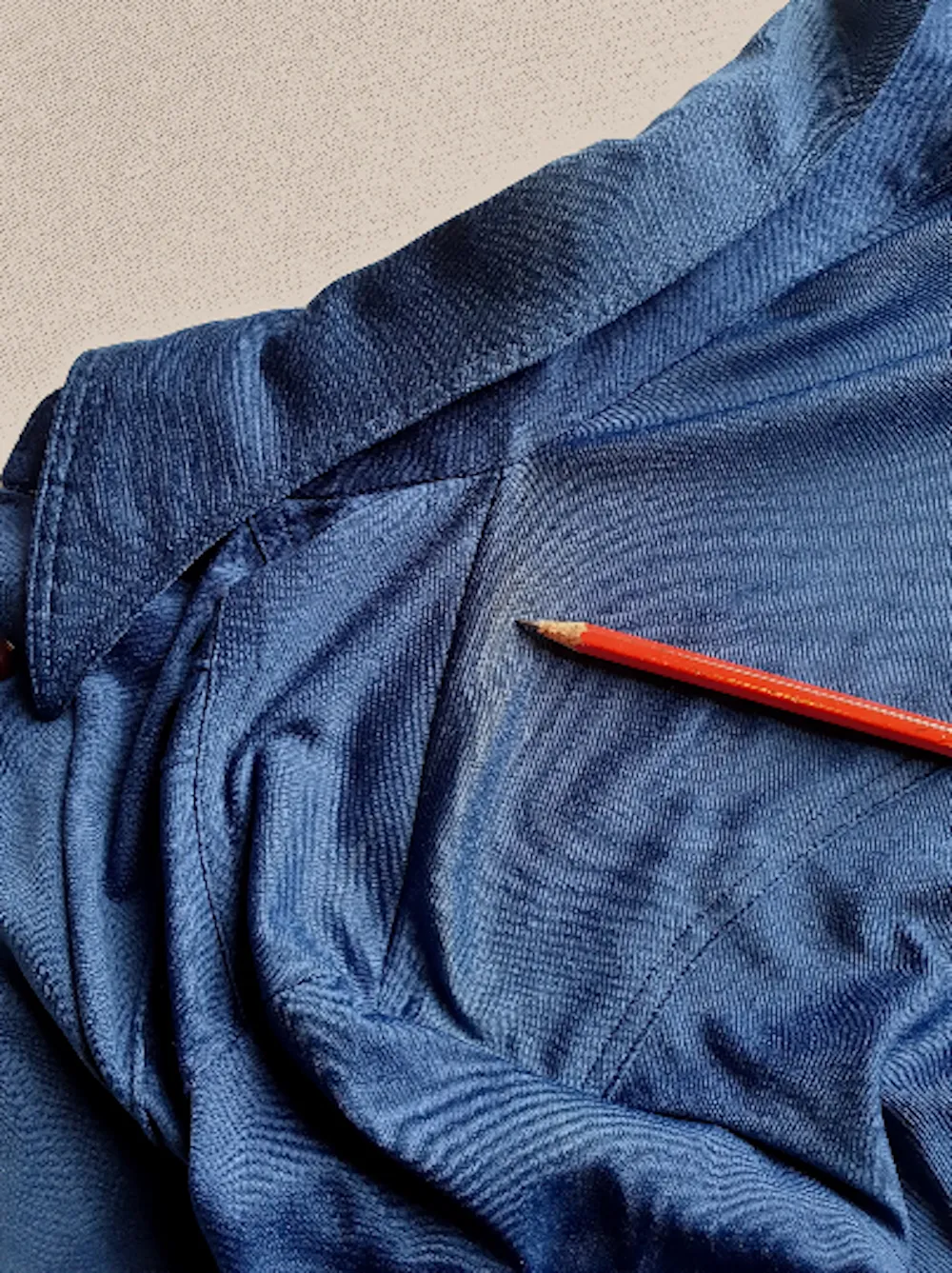 1970s Blue Stretch Body Shirt - M