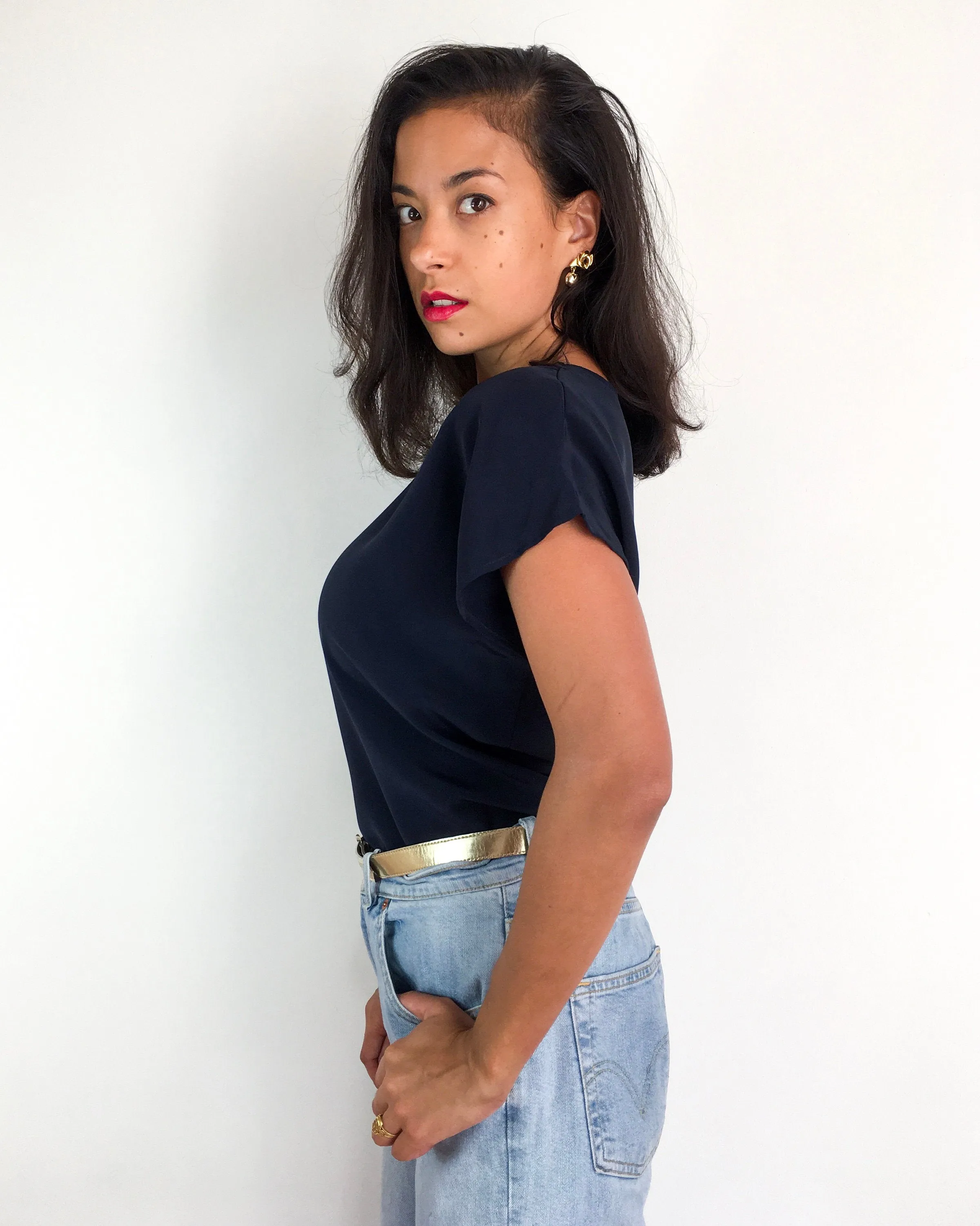 70s-80s vintage navy blue t-shirt