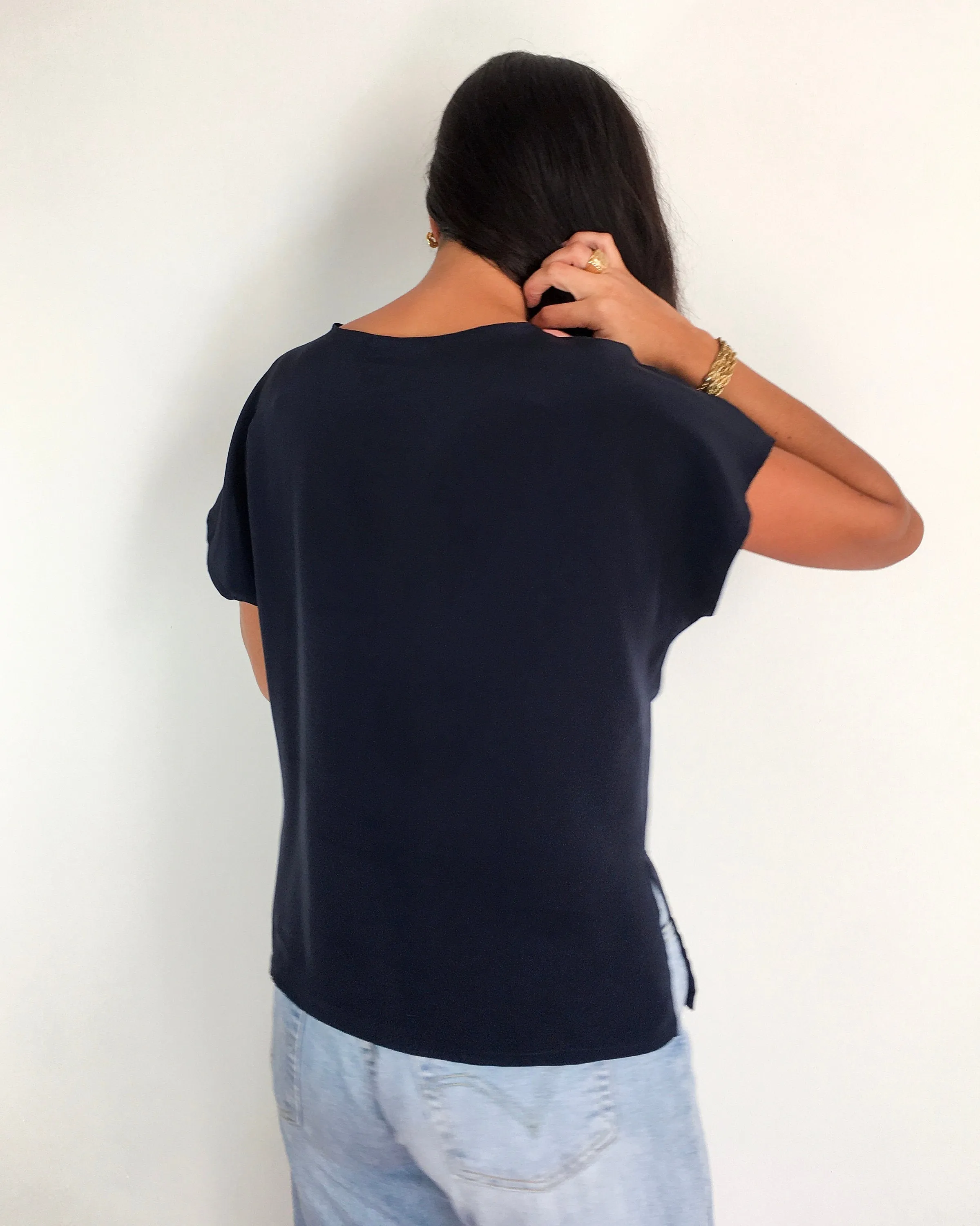 70s-80s vintage navy blue t-shirt