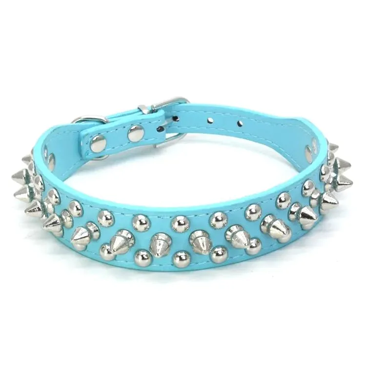 Adjustable Leather Pet Dog Collar | PU Leather Punk Rivet Spiked Neck Strap | Pet Collars for Small Dogs and Cats | Alo Trendy