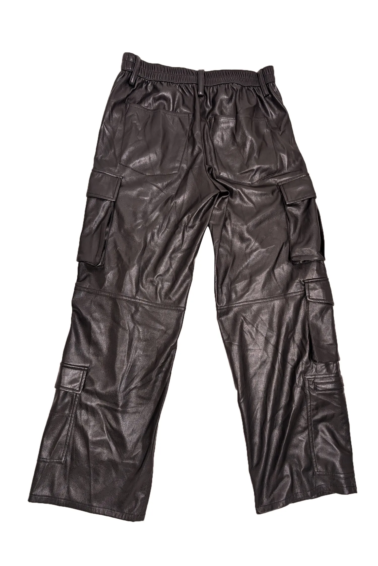 Alice & Olivia - Black Vegan Leather Cargo Pants Sz 6