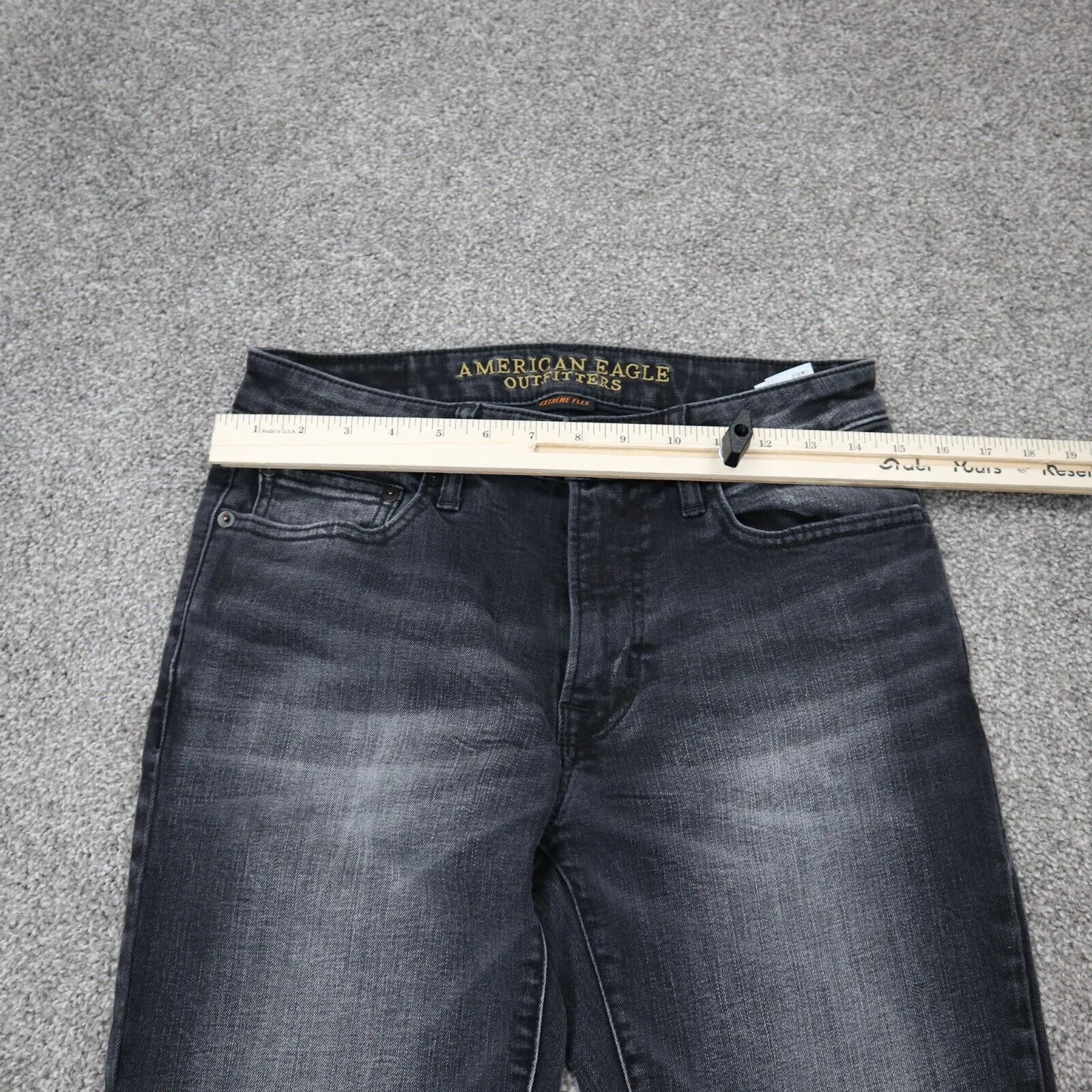 American Eagle Womens Stretch Flex Slim Straight Denim Jeans Black Size 30X34