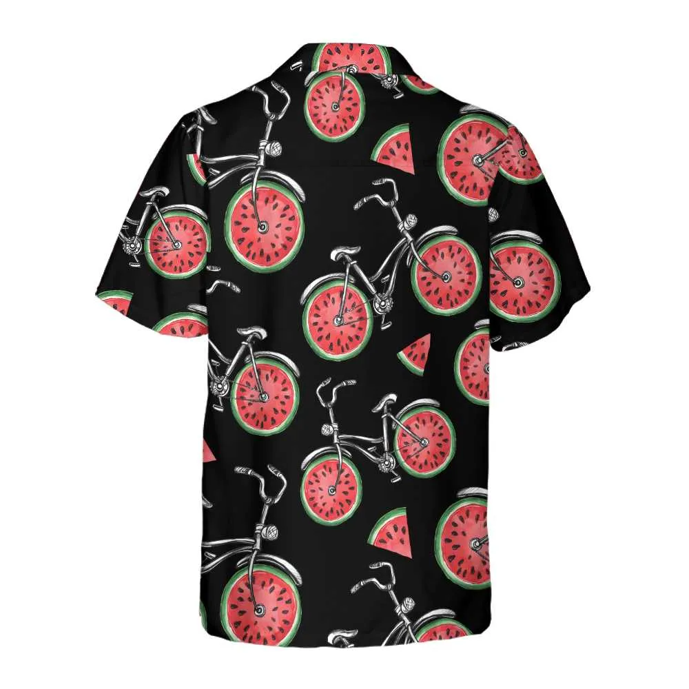 Bicycles With Watermelon Wheels Hawaiian Shirt, Funny Cycling Shirt For Men & Women