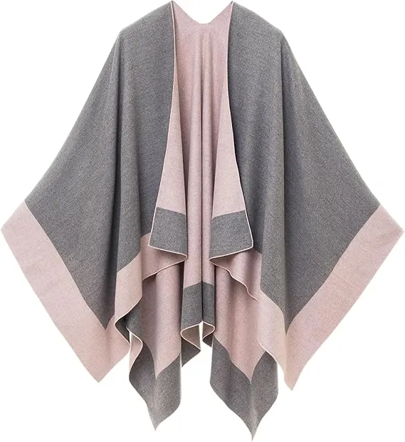 Black Luxurious Knit Sweater Poncho Cardigan