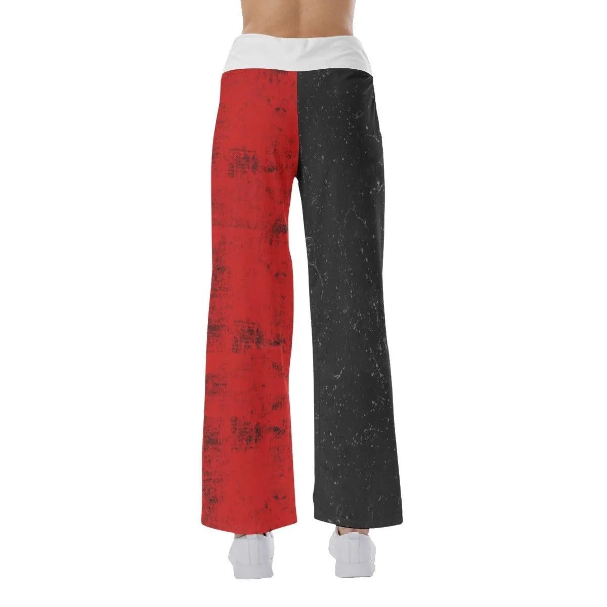 Black Red Horror Smile High-waisted Wide Leg Pants