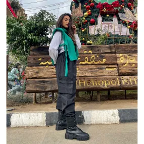 Black waterproof cargo pants