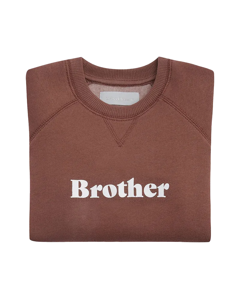 Boys Brother Sweatshirt in Hot Chocolate