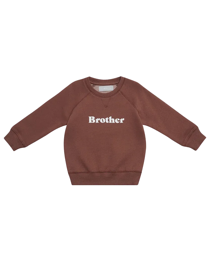 Boys Brother Sweatshirt in Hot Chocolate