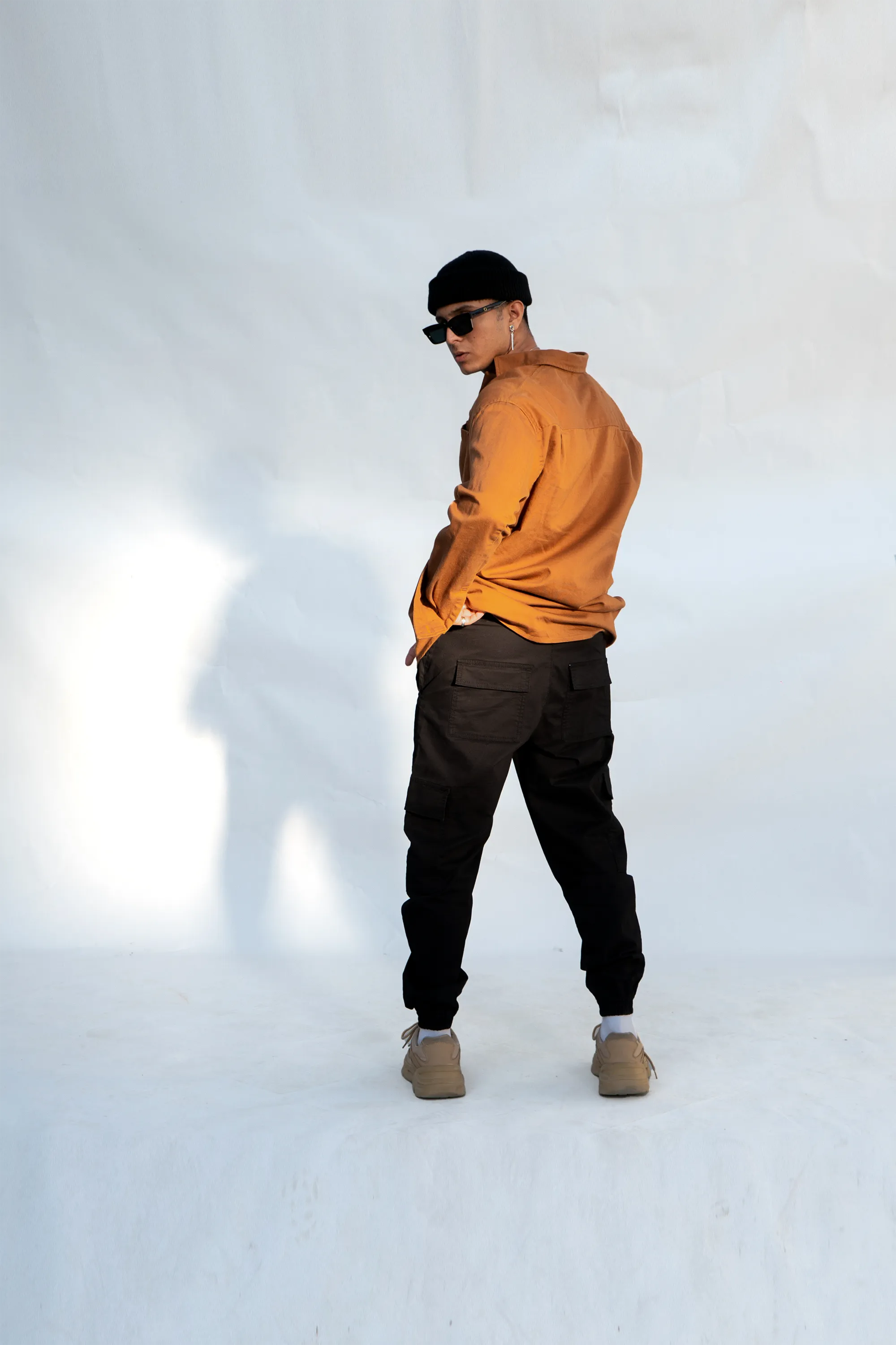 Cuffed Cargo Black Men