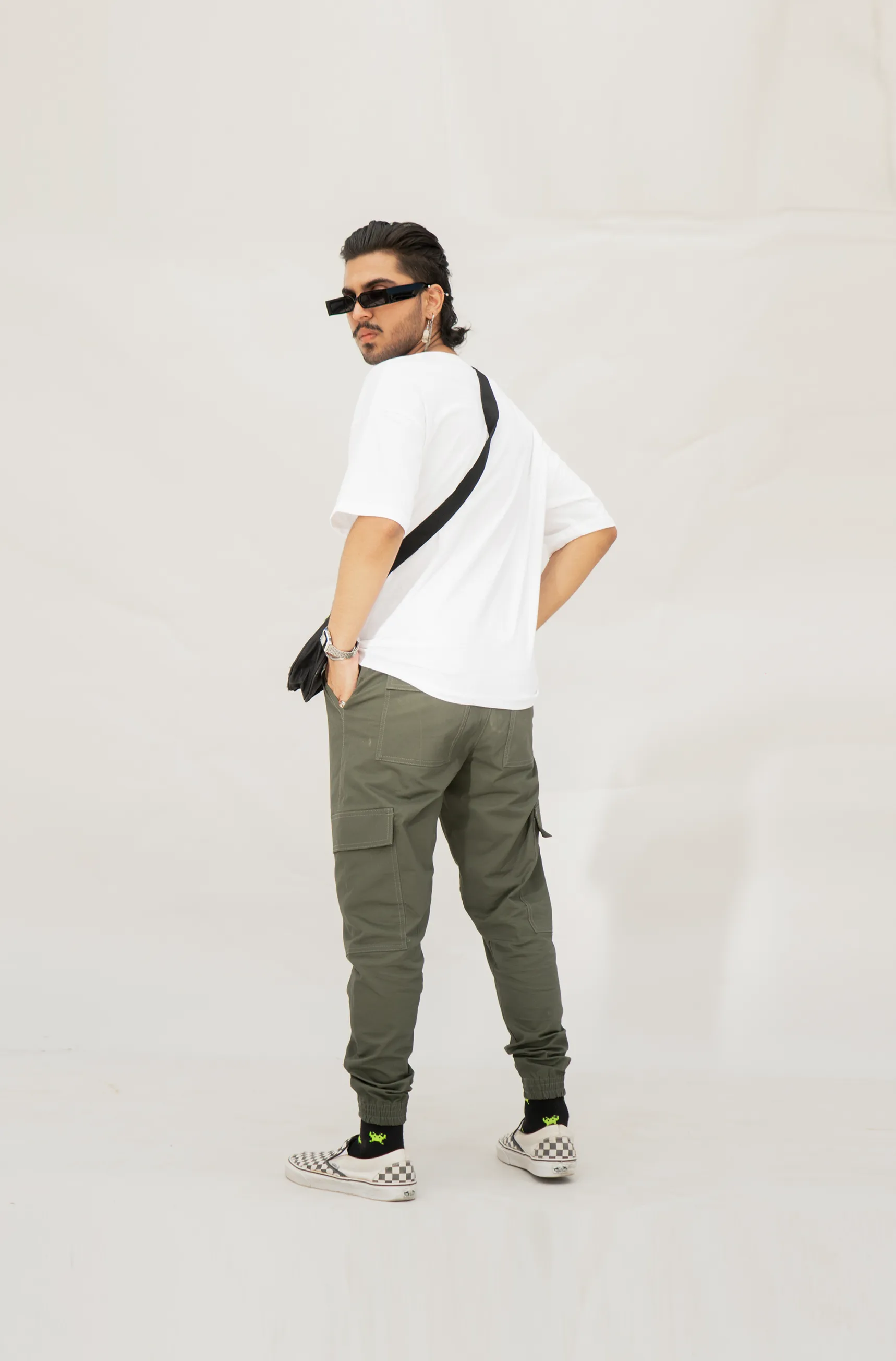 Cuffed Cargo Khaki Men