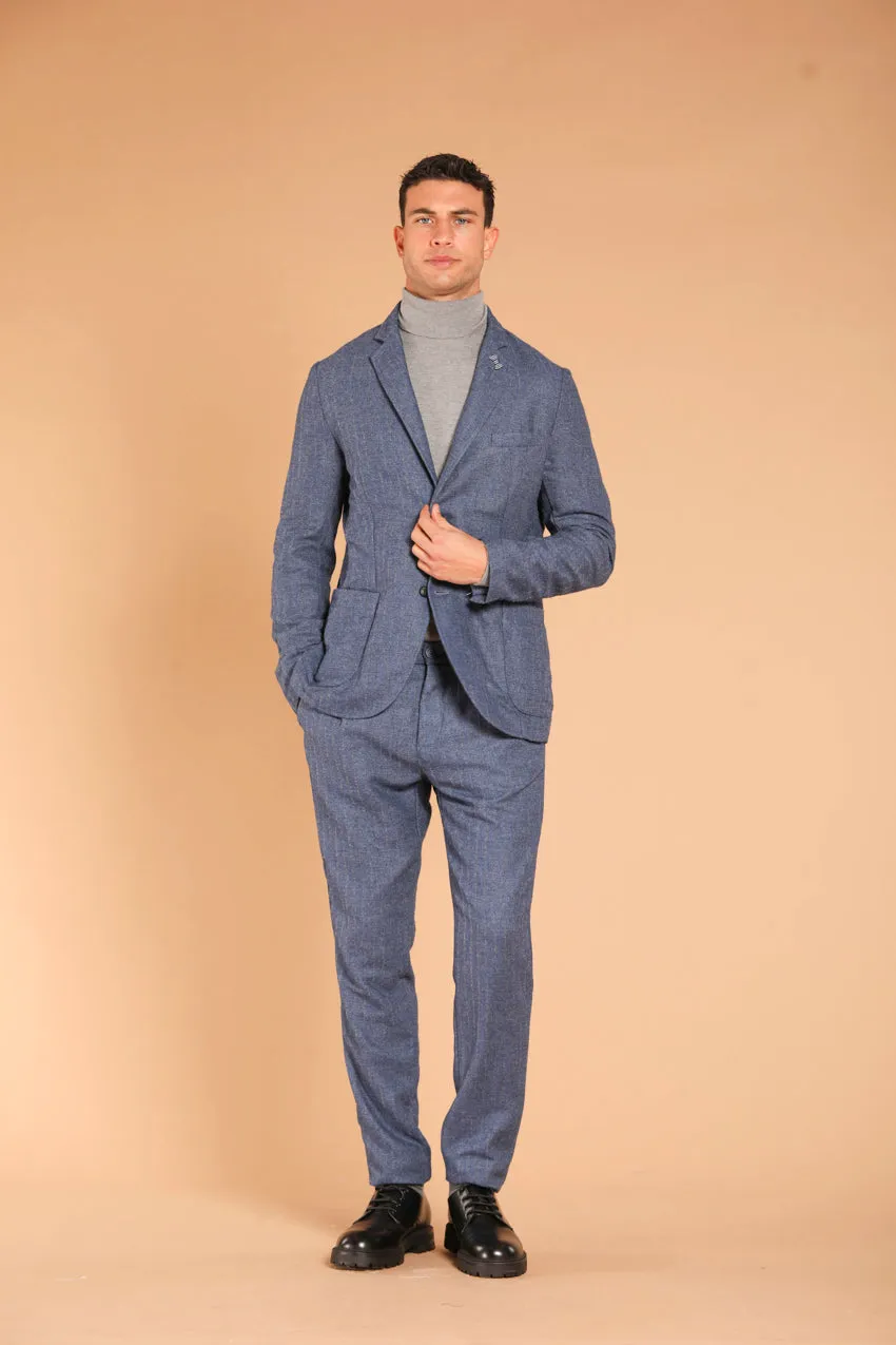 Da Vinci blazer uomo in flanella effetto gessato regular fit