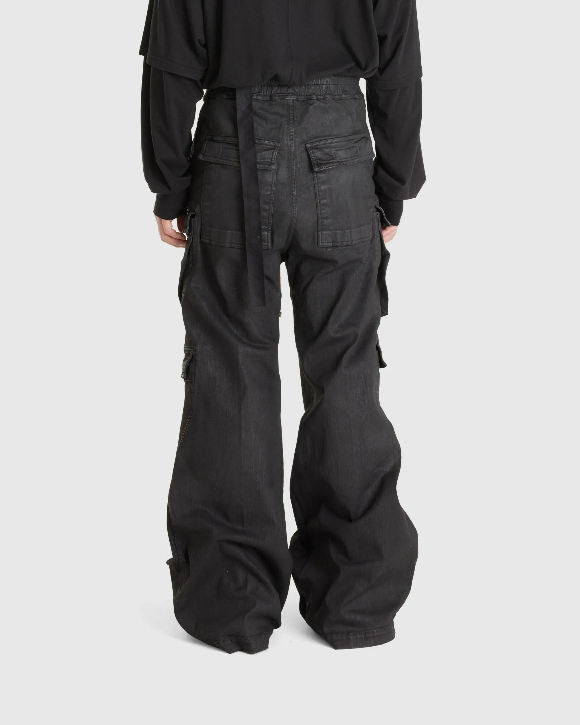Double Cargo Trousers Black Wax