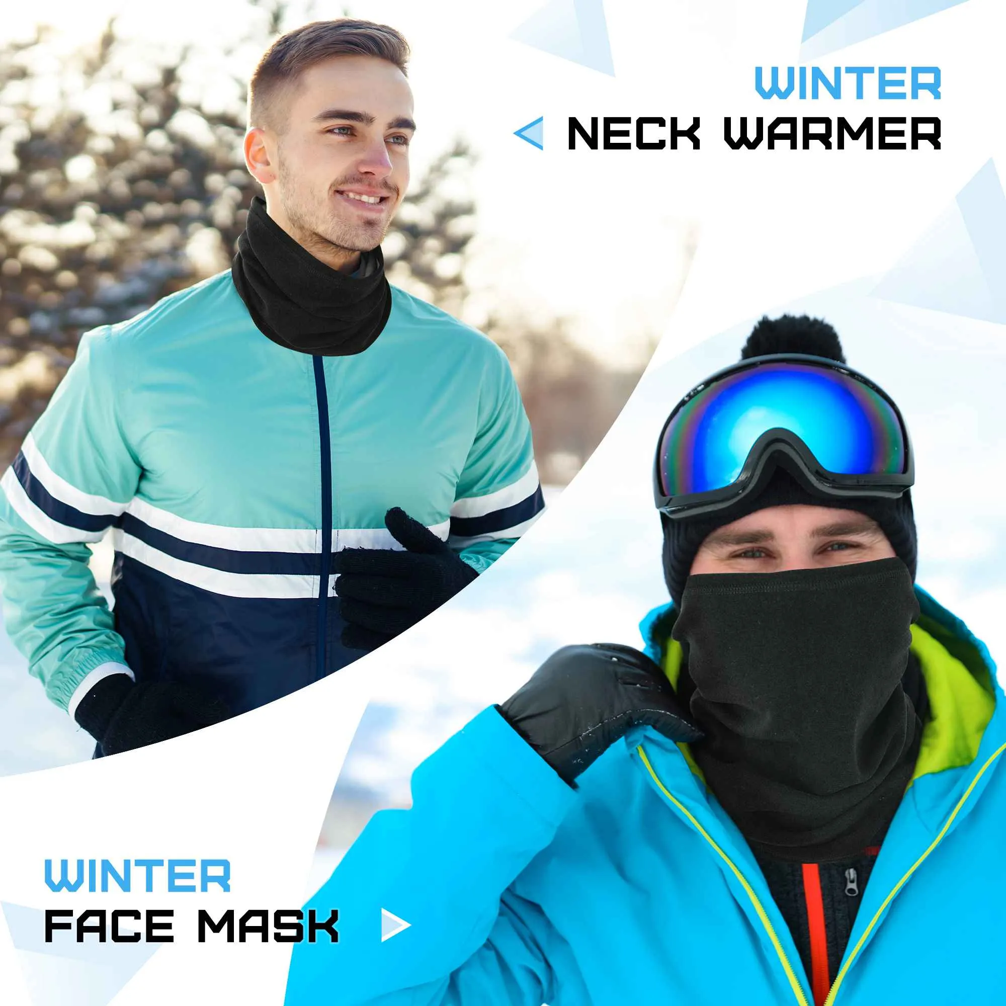EXski Fleece Neck Gaiter for Cold Weather Sports - Skiing, Cycling, Outdoor Activities