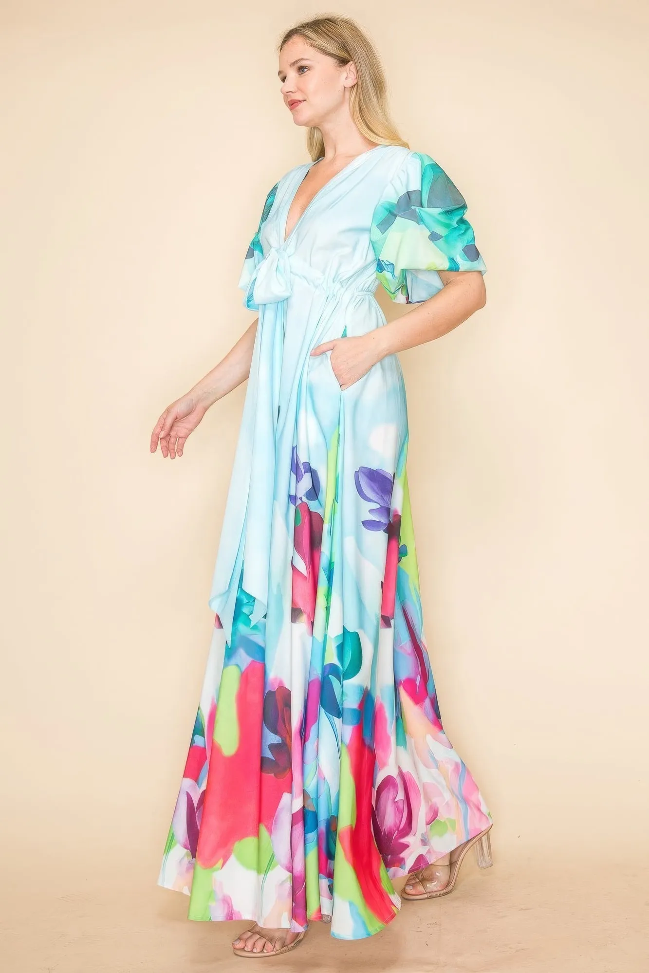 FOREVER YOURS TRULY V Neck Maxi Dress