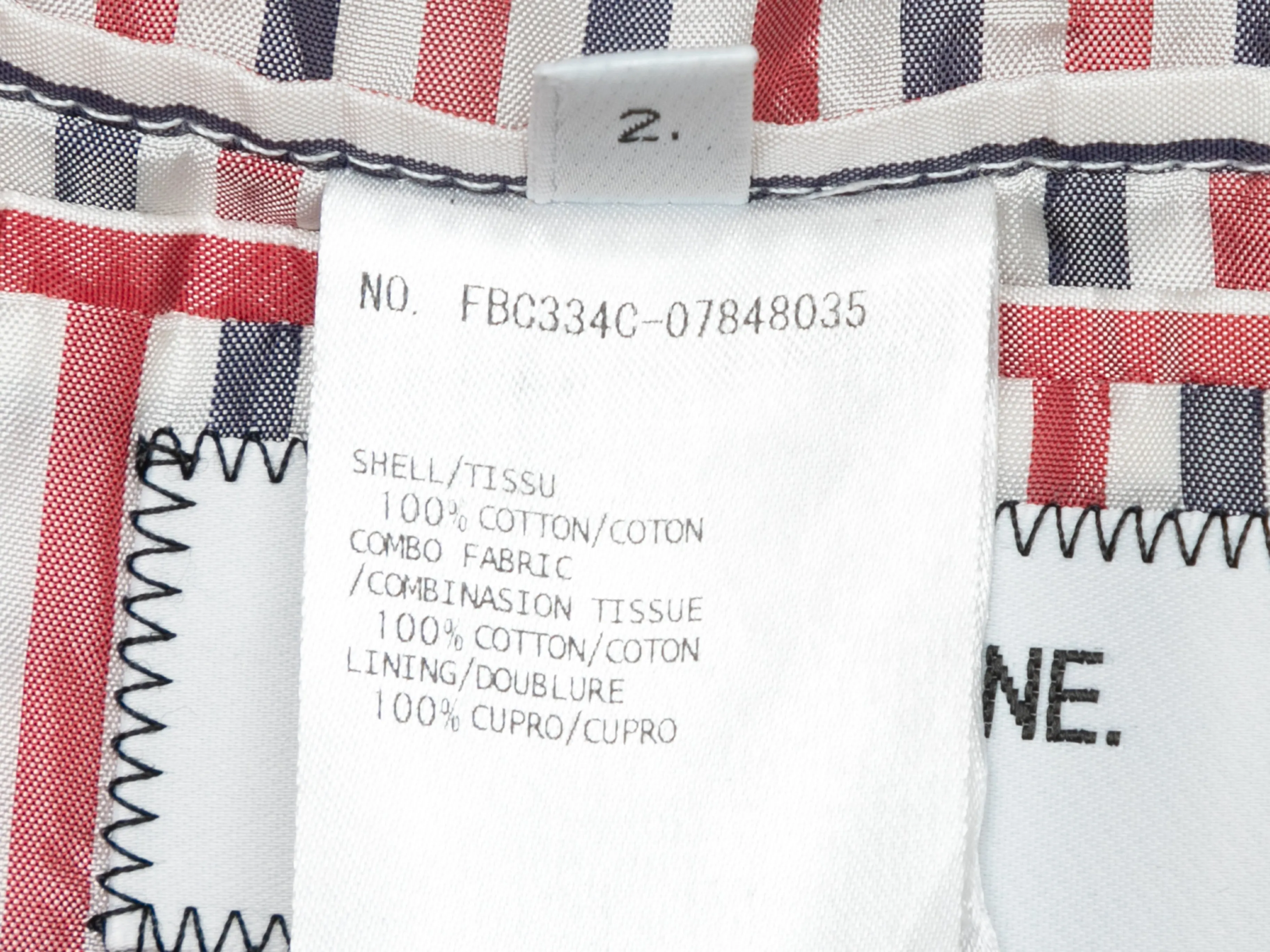 Grey & White Thom Browne Plaid Blazer Size US 2