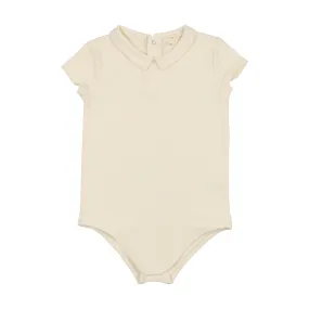 Lil Legs Collar Onesie- Cream