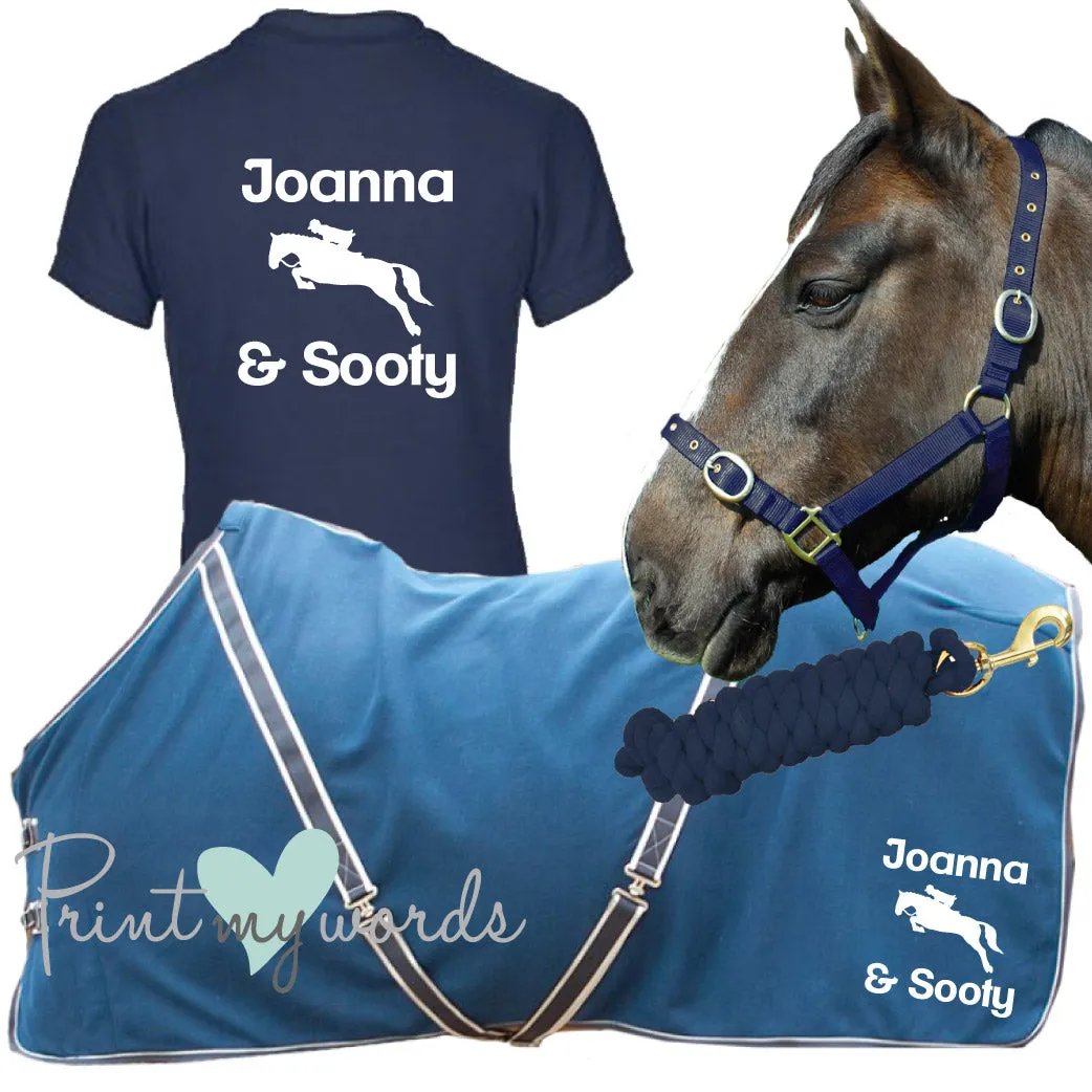'Lola' Children's Personalised Matching Equestrian Set - Jumping Design