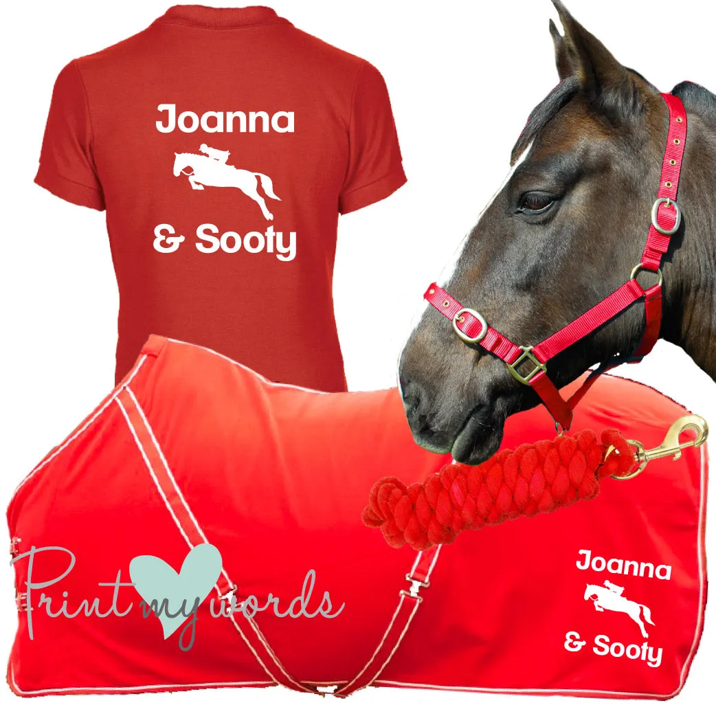'Lola' Children's Personalised Matching Equestrian Set - Jumping Design