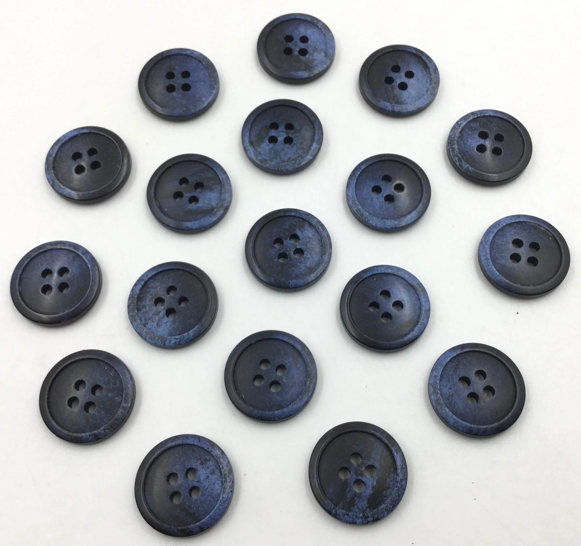 Navy Blue & Black 4 Hole Polyester Buttons
