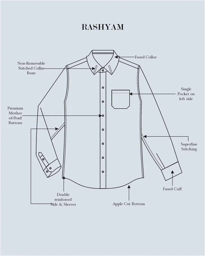 Otranto Lightish Blue Checks On White Premium Giza Cotton Formal Shirt