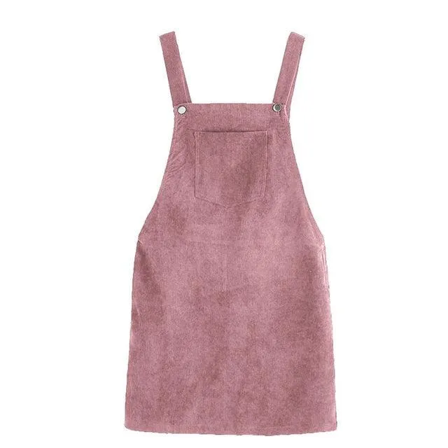 Pocket Retro Corduroy Dress