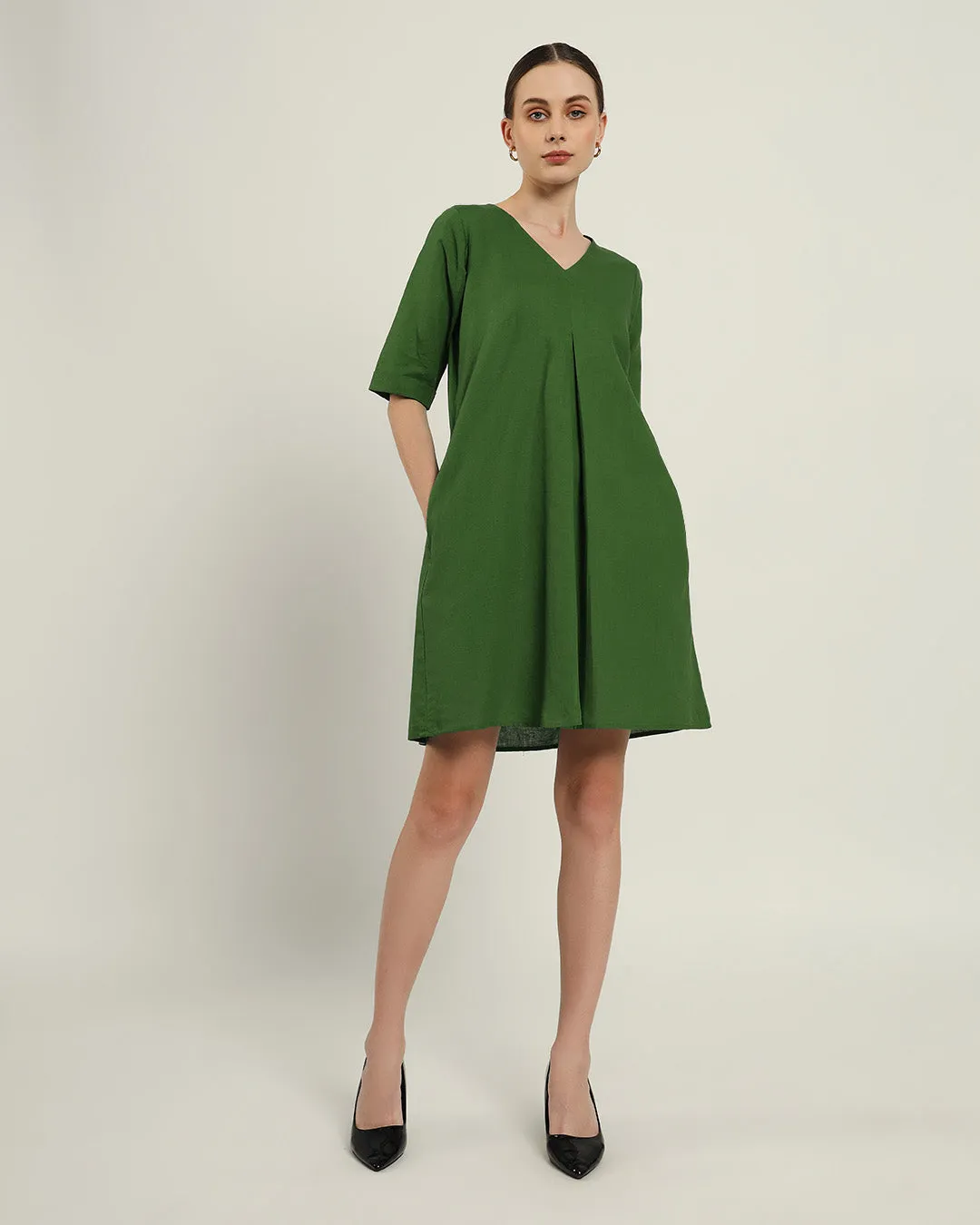The Giza Emerald Cotton Dress