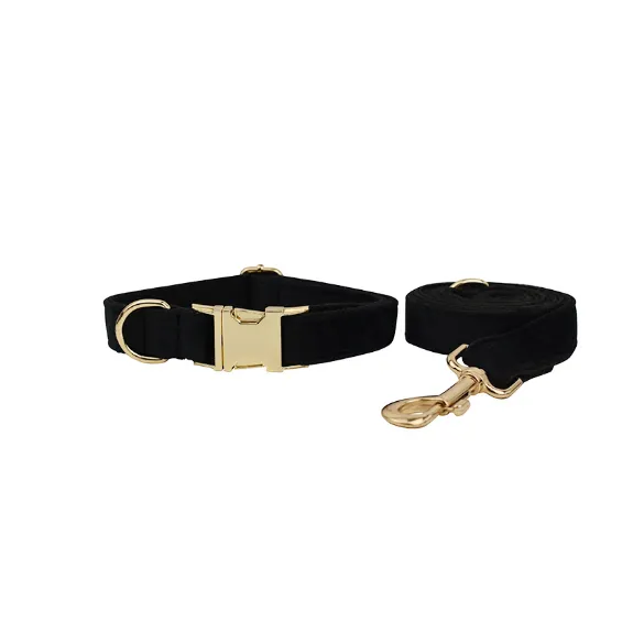 Velvet Dog Collar and Leash Set
