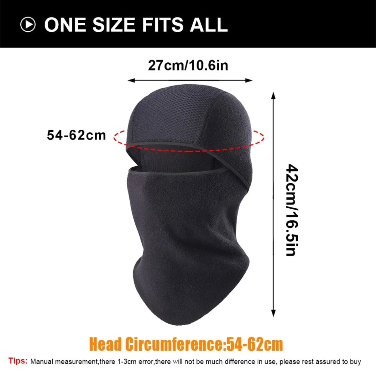 Winter Fleece Warmer Full Face Cover - Deep Blue