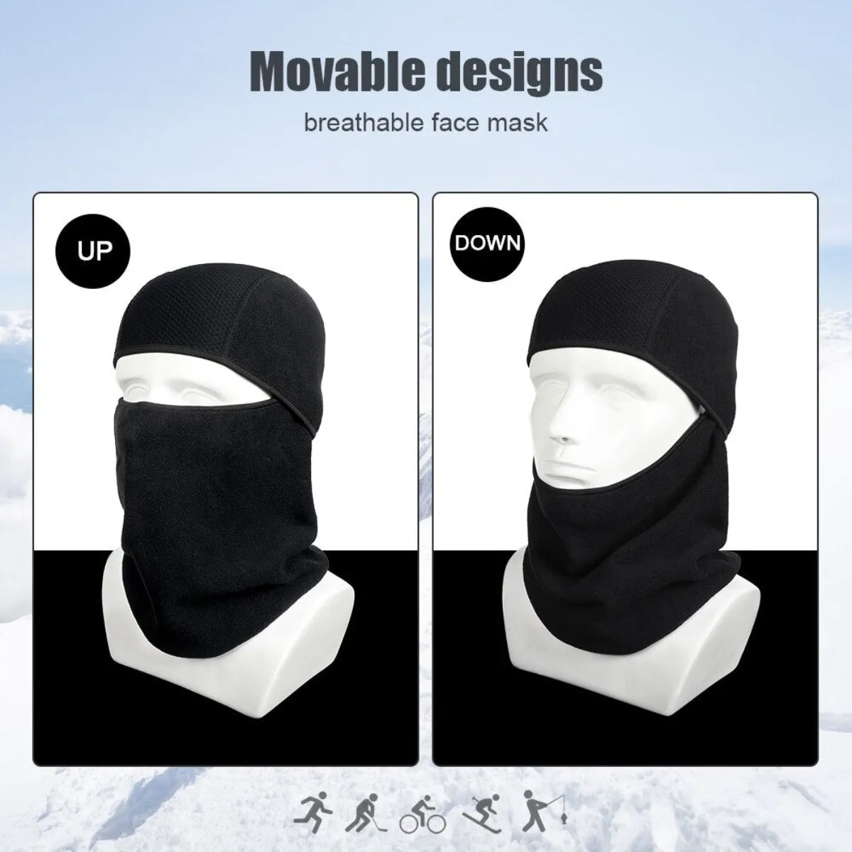Winter Fleece Warmer Full Face Cover - Deep Blue