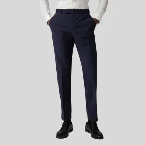 Wool Stretch Blend Slim Fit Dress Pant - Navy