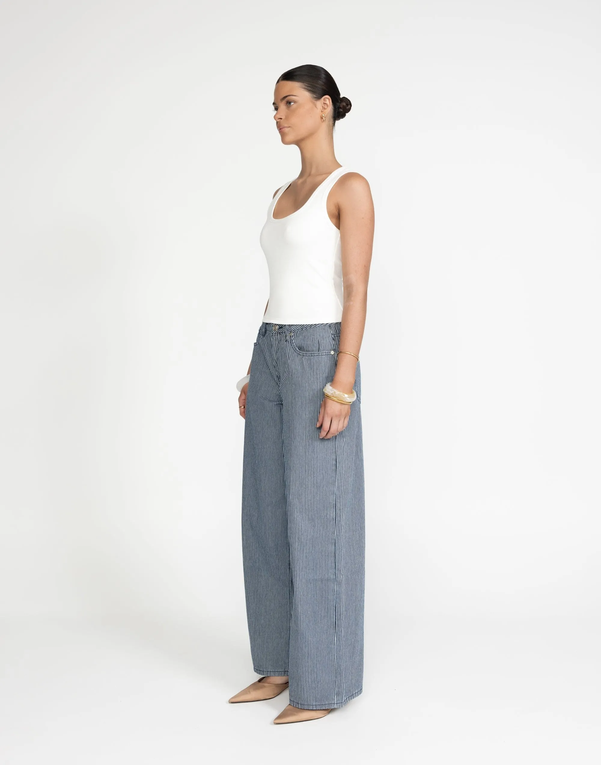 Wren Jeans (Navy Pinstripe)