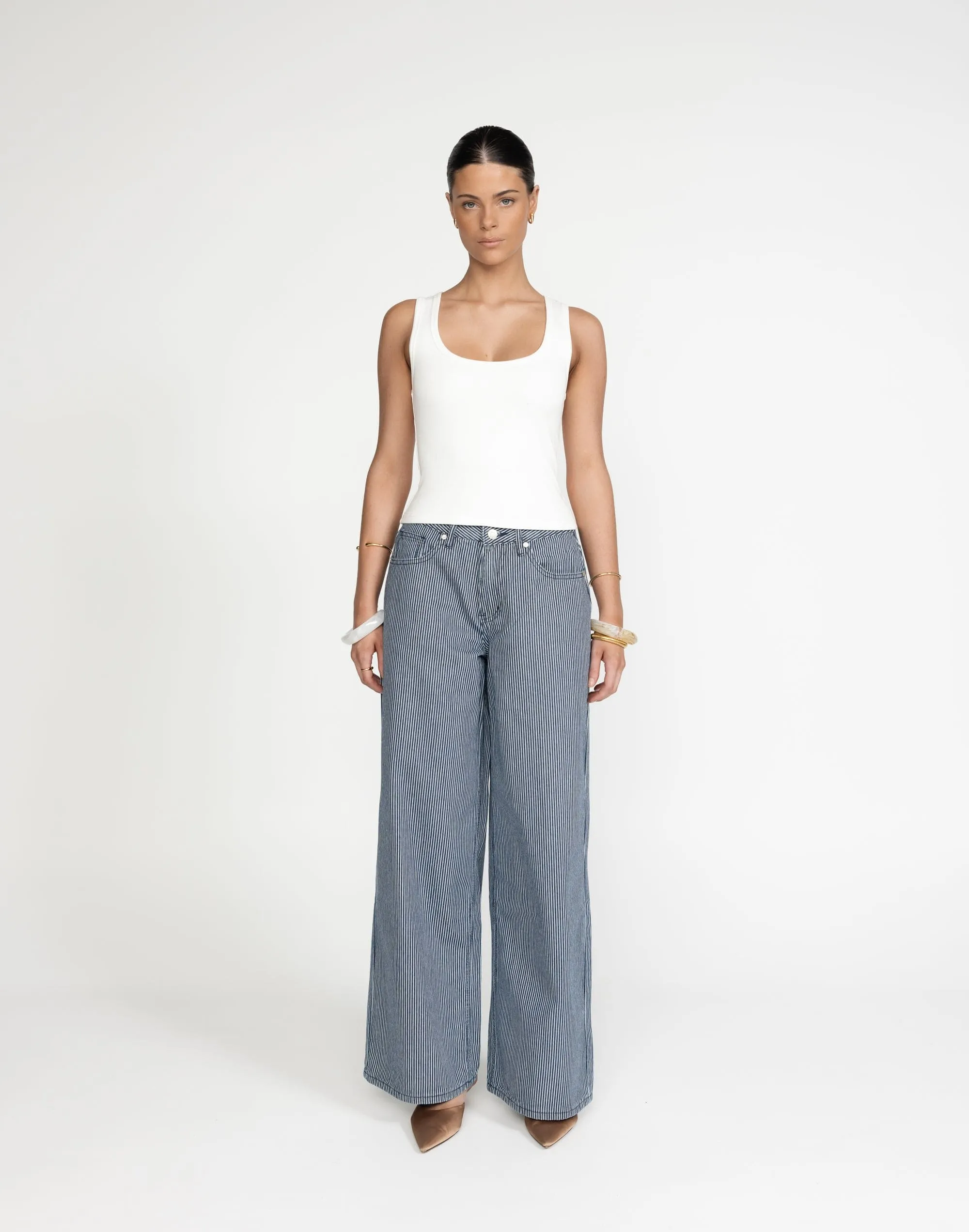 Wren Jeans (Navy Pinstripe)