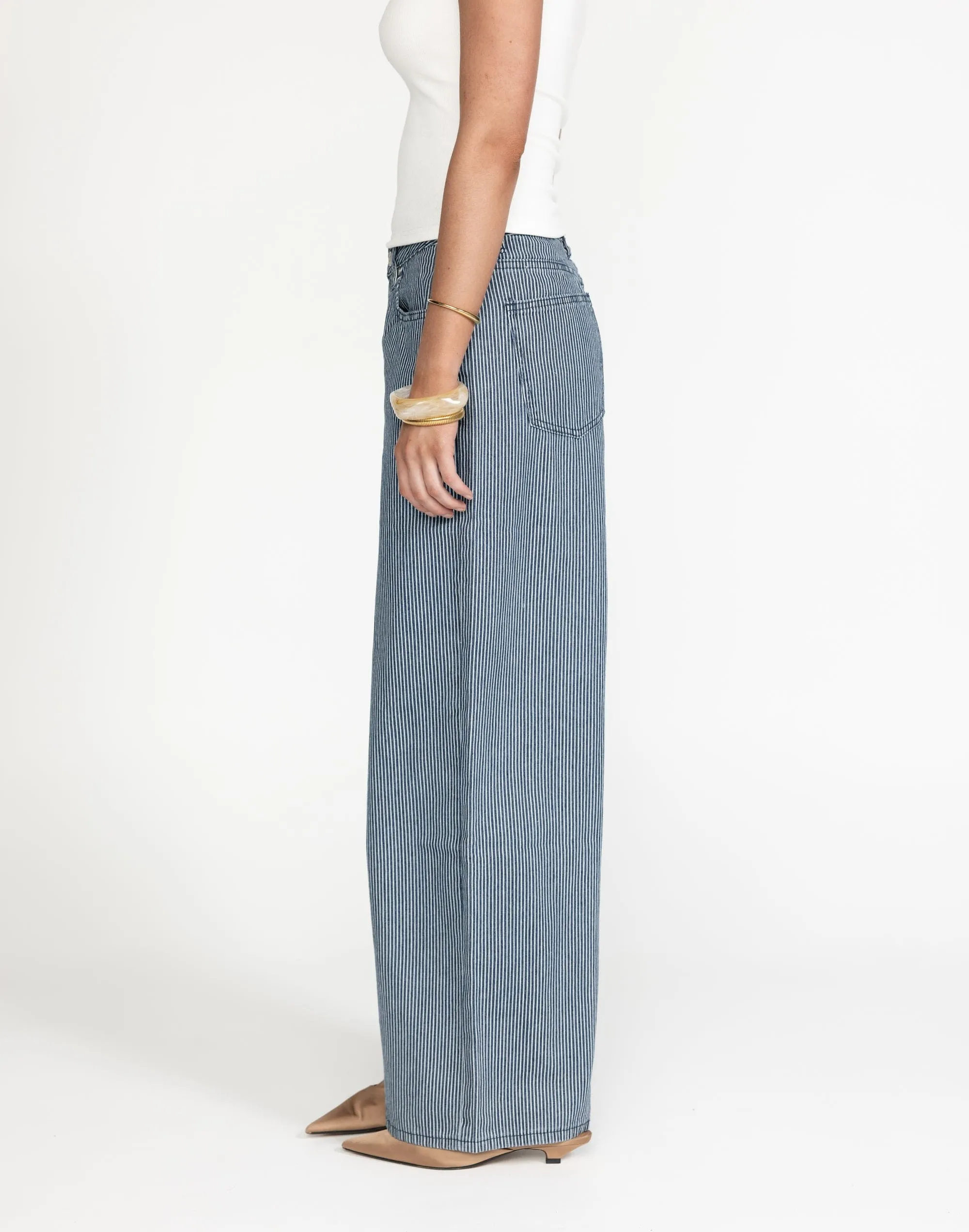 Wren Jeans (Navy Pinstripe)